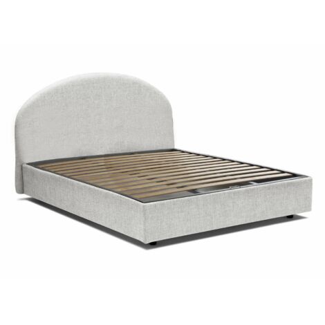 Talamo Italia Doppelbett Consuelo, Containerbett mit Stoffbespannung, 100% Made in Italy, Frontöffnung, passend für Matratze 160x190 cm, Weiß
