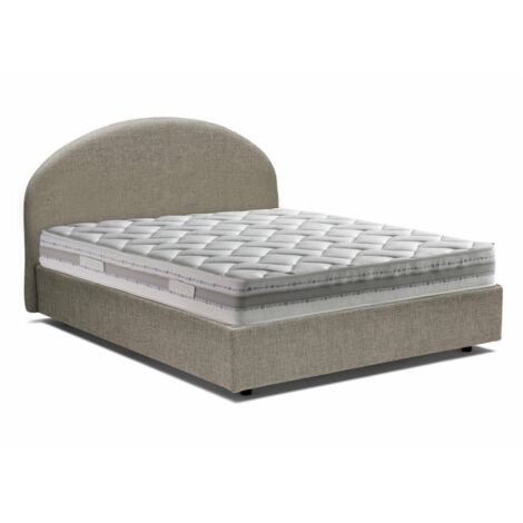 Talamo Italia Doppelbett Cora, Containerbett mit Stoffbespannung, 100% Made in Italy, Frontöffnung, inklusive Matratze 160x190 cm, Turteltaube