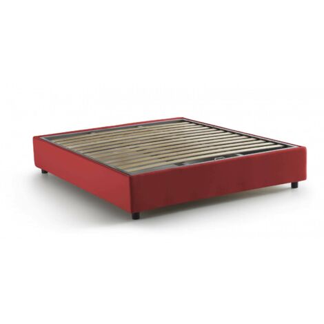 Talamo Italia Doppelbett Elisa, Containerbett mit Stoffbespannung, 100% Made in Italy, Frontöffnung, passend für Matratze 160x190 cm, Rot
