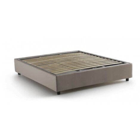 Talamo Italia Doppelbett Elisa, Containerbett mit Stoffbespannung, 100% Made in Italy, Frontöffnung, passend für Matratze 160x190 cm, Turteltaube