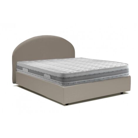 Talamo Italia Doppelbett Sofia, Containerbett mit Kunstlederbezug, 100% Made in Italy, Frontöffnung, inklusive Matratze Cm 160x200, Turteltaube
