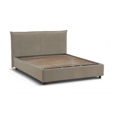 Talamo Italia Doppelbett Stella, Containerbett mit Stoffbespannung, 100% Made in Italy, Frontöffnung, passend für Matratze Cm 160x200, Turteltaube