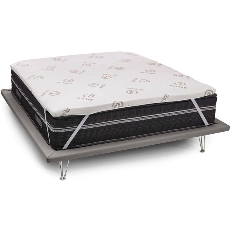 Talamo Italia - Haut de forme de mariage Lucilla, Topper renouvelle matelas avec housse amovible en mousse à mémoire de forme et fibres de cuivre,