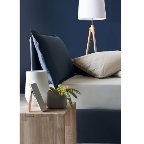 Talamo Italia Einzelbett Roberta, Containerbett mit Stoffbespannung, 100% Made in Italy, Seitliche Öffnung, inklusive Matratze 80x190 cm, Blau