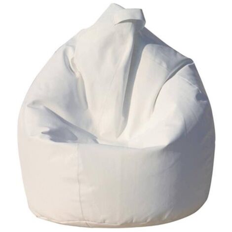 Talamo Italia Eleganter Sitzsack, weiße Farbe, Maße 80 x 120 x 80 cm