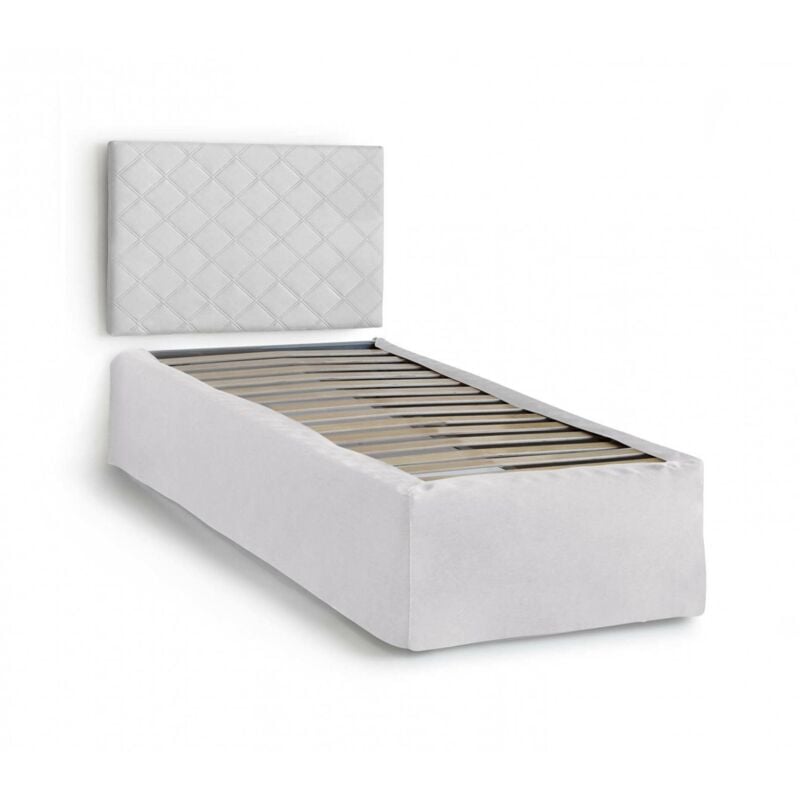 Talamo Italia Lit simple Cleofe, Tête de lit en similicuir avec base orthopédique et cantonnière, 100% Made in Italy, adapté pour lit simple, pour