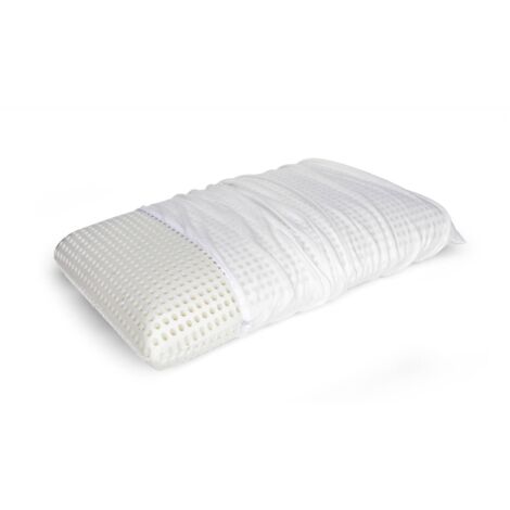 Talamo Italia - Guanciale Basilico, Cuscino per letto, Poggiatesta imbottito, Cuscinetto per camera da letto, Made in Italy, 70x40 h16 cm, Bianco