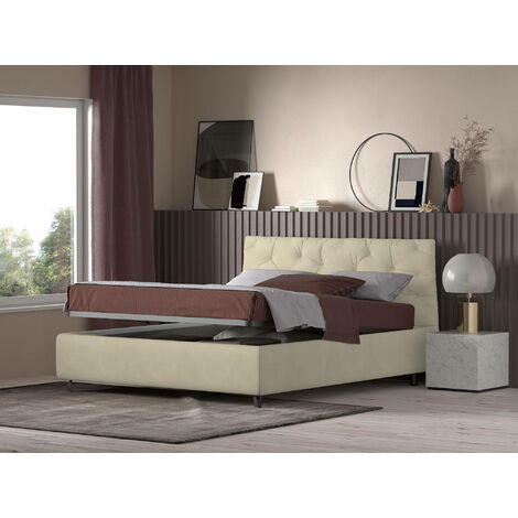 Letto matrimoniale similpelle con contenitore 160x190 cm - Ypsilon