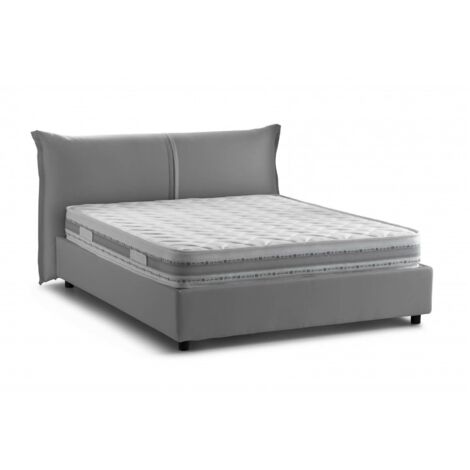 Talamo Italia - Letto matrimoniale Aldus, Letto contenitore con rivestimento in tessuto, 100% Made in Italy, Apertura frontale, con materasso Cm 160x200 incluso, Grigio