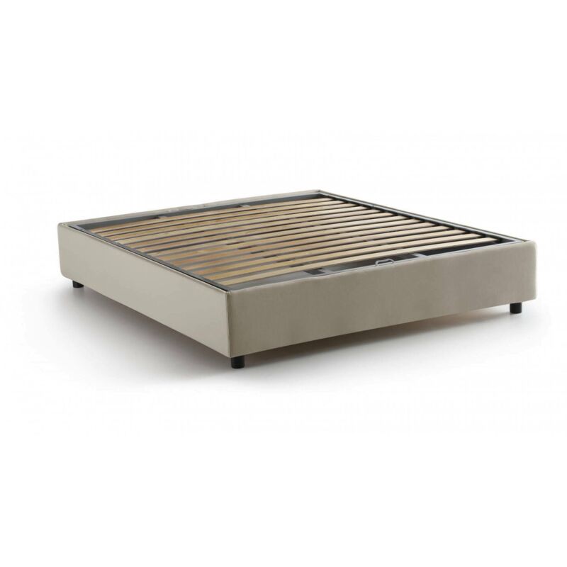 Talamo Italia - Lit double Elisa, Lit conteneur avec revêtement en tissu, 100% Made in Italy, Ouverture frontale, convient pour matelas cm 160x190,
