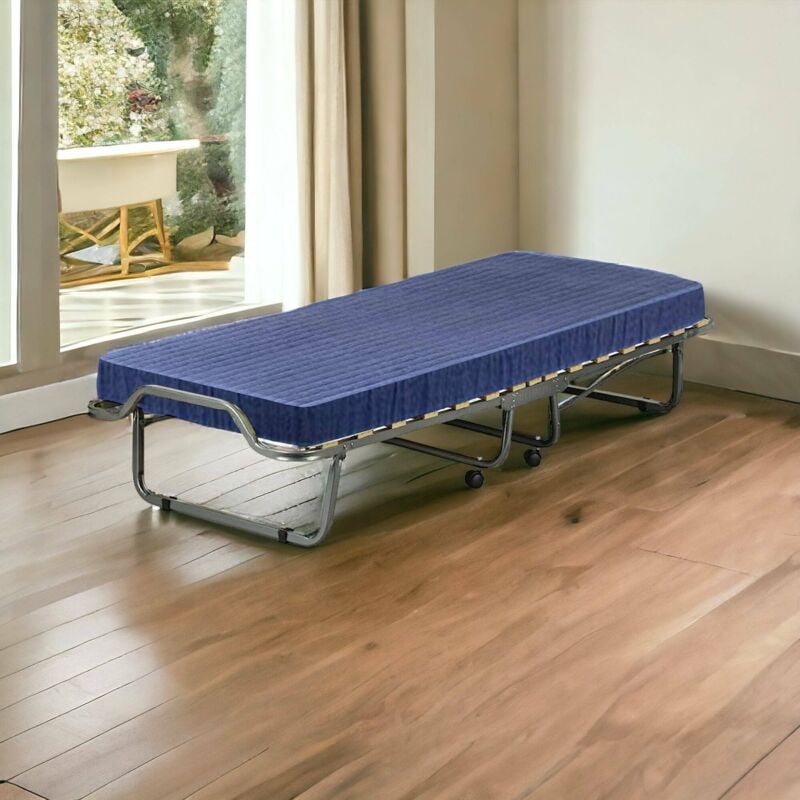 Talamo Italia Lit pliant Priscilla, Lit orthopédique pliant simple, 100% Made in Italy, avec matelas Cm 80x190 inclus, avec emballage renforcé