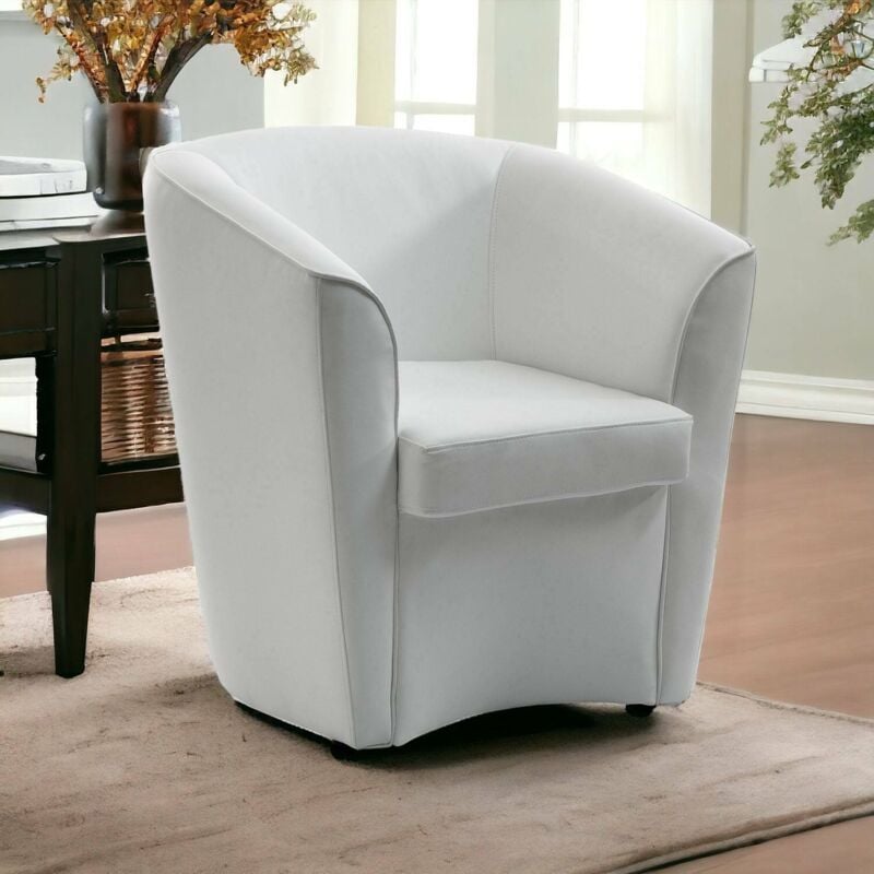 Chaise longue Annaluna, Chaise longue, 100% Made in Italy, Fauteuil relax en éco-cuir, Cm 70x60h74, Blanc, avec emballage renforcé - Talamo Italia