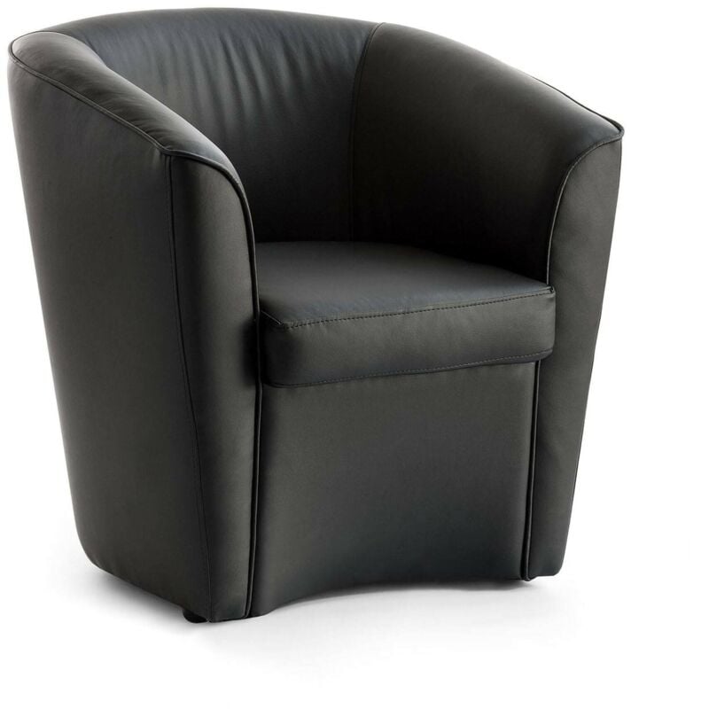 Dmora - Talamo Italia Chaise longue Annaluna, Chaise longue, 100% Made in Italy, Fauteuil relax en éco-cuir, Cm 70x60h74, Noir