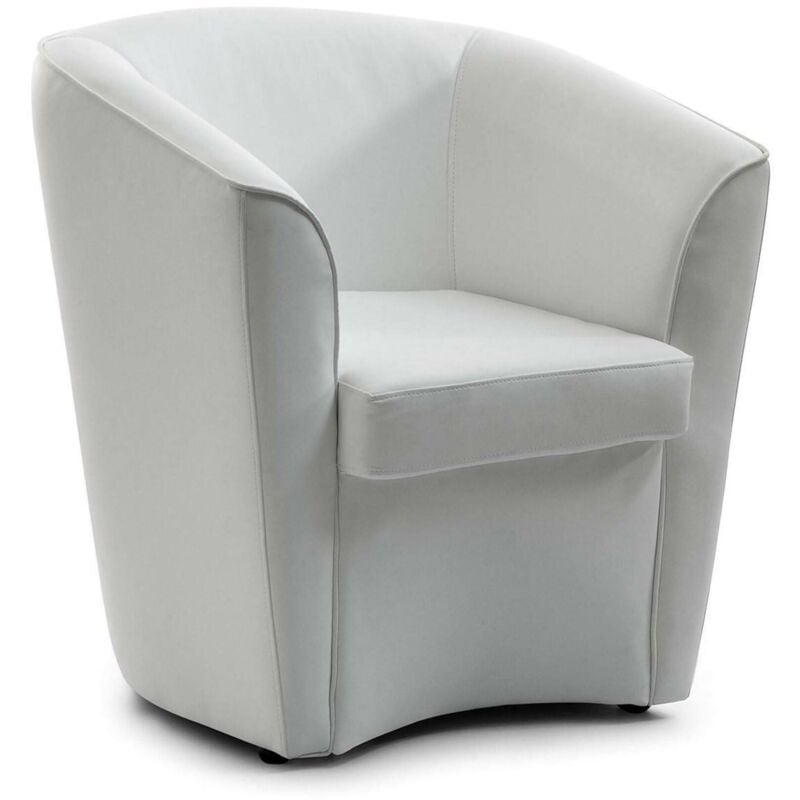 Dmora - Talamo Italia Chaise longue Annaluna, Chaise longue, 100% Made in Italy, Fauteuil relax en éco-cuir, Cm 70x60h74, Blanc