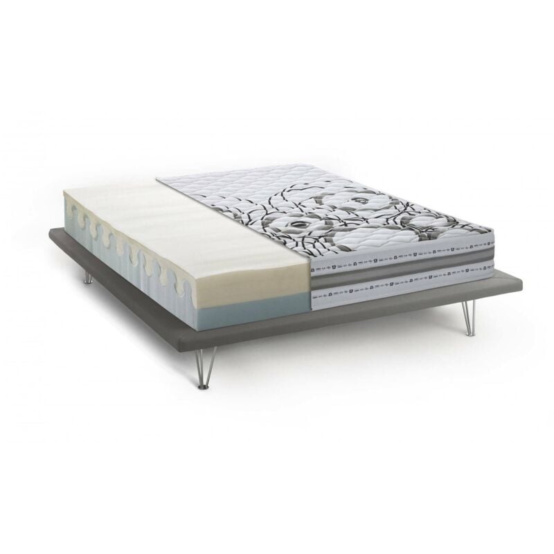 Dmora - Talamo Italia Matelas simple Serafina, Matelas en mousse mémoire et Waterfoam, 100% Made in Italy, Anti-acarien et hypoallergénique, Cm