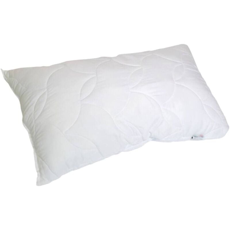 Talamo Italia - Oreiller pour lit, 100% Made in Italy, Oreiller en agrafe à mémoire perforée, Hypoallergénique et Respirant, 73x44xh14 cm, avec