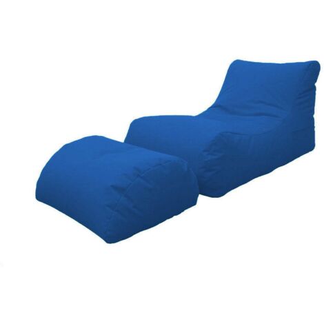 Talamo Italia - Pouf Alton, Poltrona multiuso, Poltroncina sacco, Pouf poggiapiedi, Made in Italy, 120x80 h60 cm, Blu