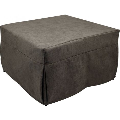 Talamo Italia - Pouf Arno, Poltrona multiuso, Poltroncina sacco, Pouf poggiapiedi, Made in Italy, 78x78 h45 cm, Marrone