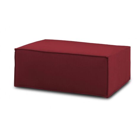 Talamo Italia Puff Antonella, Ottomane im Wohnzimmer, 100% Made in Italy, Relaxsessel aus gepolstertem Stoff, Cm 100x70h43, Rot