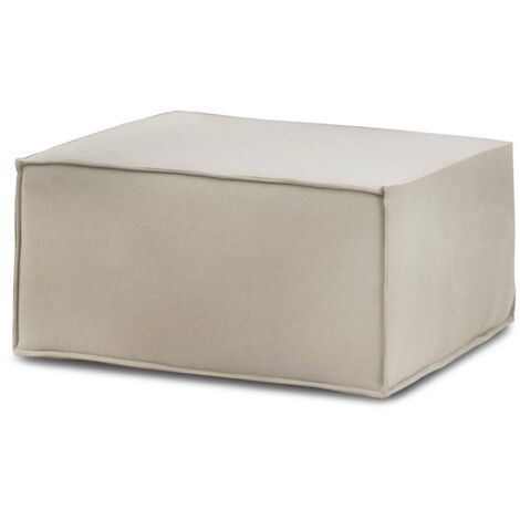 Talamo Italia Puff Barbara, Ottomane im Wohnzimmer, 100% Made in Italy, Relaxsessel aus gepolstertem Stoff, Cm 80x70h43, Turteltaube