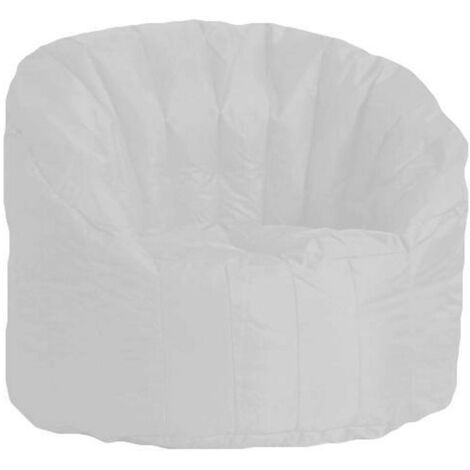 Talamo Italia Runder gepolsterter Sessel, weiße Farbe, Maße 80 x 80 x 80 cm