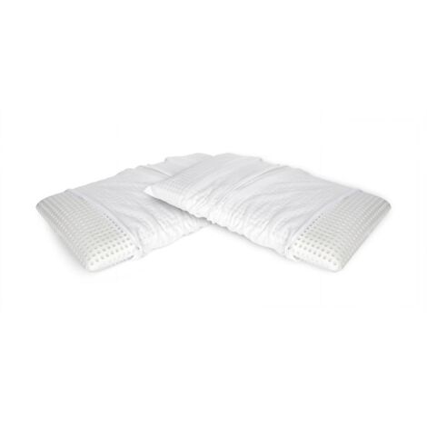 Talamo Italia Set di 4 Cuscini per letto, 100% Made in Italy, Guanciale sfoderabile a "saponetta" in Memory Foam forato, Anallergico e Traspirante, 70x39xh10 cm, con imballo rinforzato