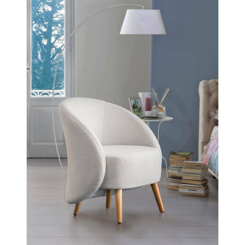 

Sillón de diseño Talamo Italia Capri, Sillón relax moderno, Made in Italy, en tejido acolchado, Cm: 70x60h80, Color gris