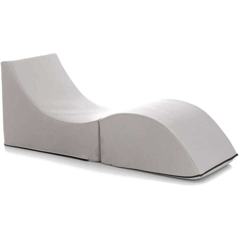 Talamo Italia Lit pliant Andreina, Pouf convertible en lit simple, 100% Made in Italy, Pouf convertible en chaise longue en éco-cuir, Cm 130x50h50,