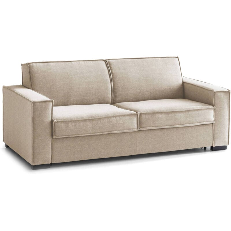 

Sofá cama Beatrice 3 plazas, Sofá de sala de estar, Made in Italy, Abertura giratoria con colchón y red incluidos, en tejido acolchado, con