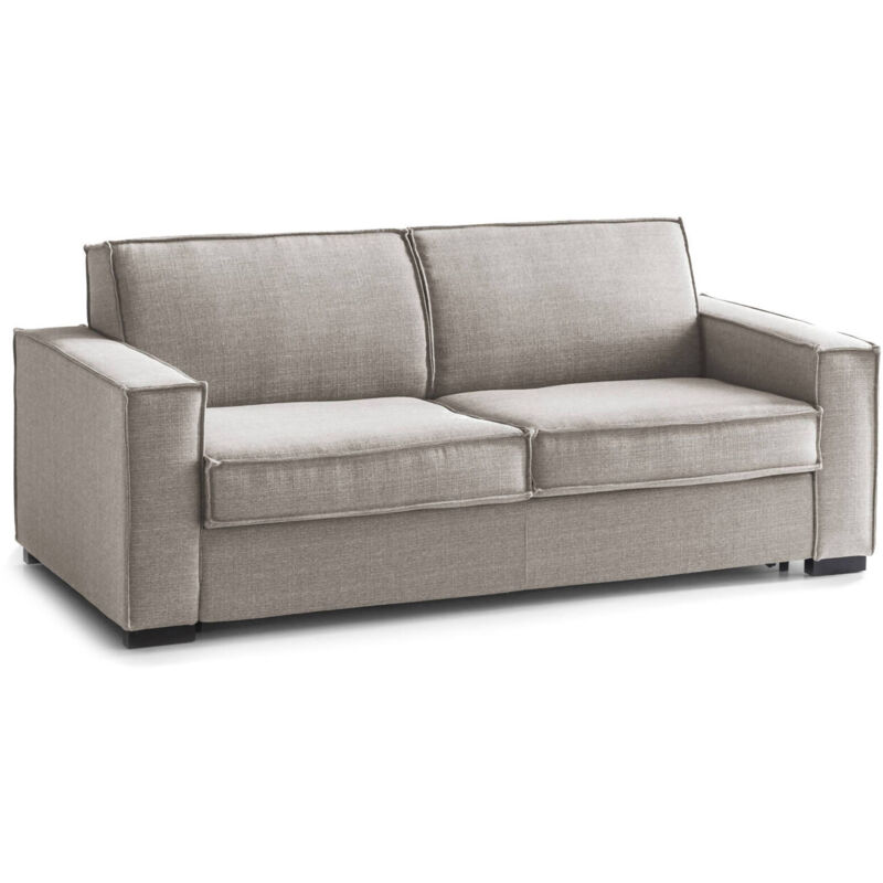 

Sofá cama Beatrice de 3 plazas Sofá de salón, Made in Italy, Apertura giratoria con colchón y red incluidos, en tejido acolchado, con apoyabrazos