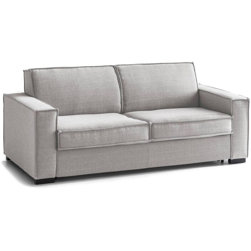 

Sofá cama Beatrice de 3 plazas Sofá de salón, Made in Italy, Apertura giratoria con colchón y red incluidos, en tejido acolchado, con reposabrazos