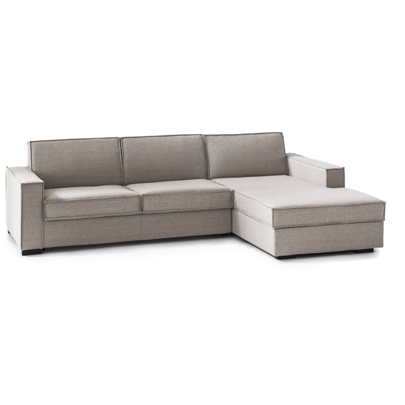 

Talamo Italia Sofá cama de esquina Beatrice, Made in Italy, Apertura giratoria con colchón y somier, Península de almacenamiento derecha, con