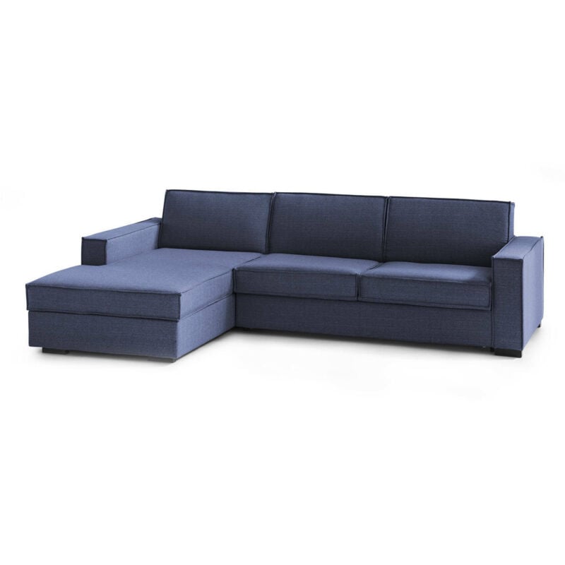

Sofá cama de esquina Beatrice, Made in Italy, Apertura giratoria con colchón y red incluidos, Península de almacenamiento izquierda, con apoyabrazos
