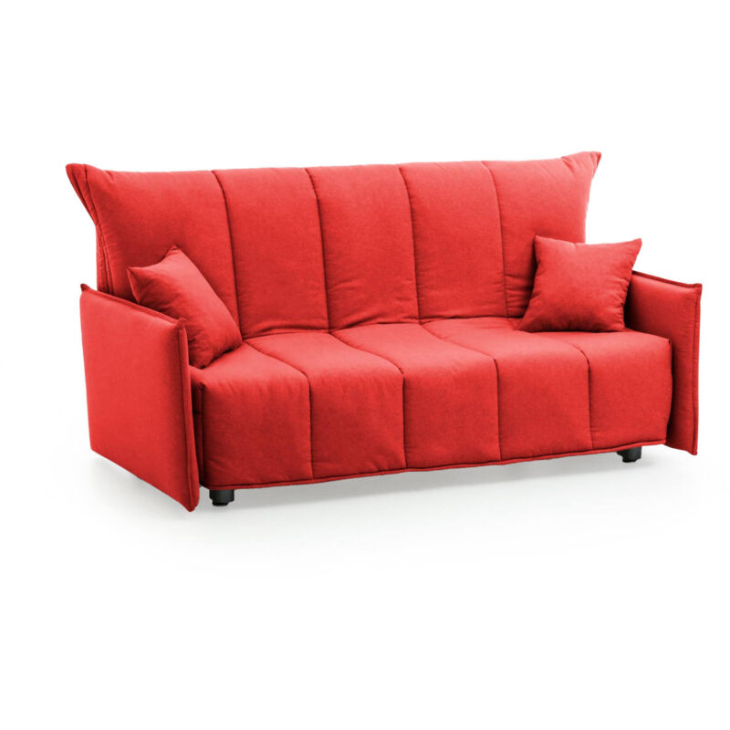 

Sofá cama Paola de 2 plazas Talamo Italia, Sofá de salón, Apertura del carrito, Made in Italy, en tejido acolchado, con reposabrazos estándar, Cm: