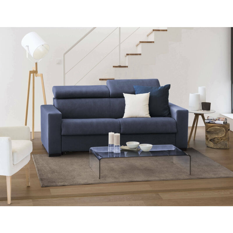 

Sofá cama Sonia 3 plazas, Sofá de sala de estar, Made in Italy, Apertura giratoria con colchón y red incluidos, con reposacabezas ajustables y