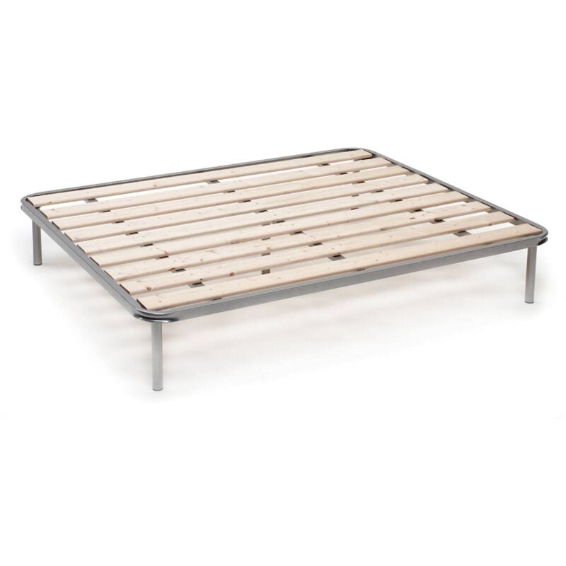 Dmora - Talamo Italia Sommier double Marialaura, Sommier orthopédique à lattes rabotées, 100% Made in Italy, Cm 160x190h31