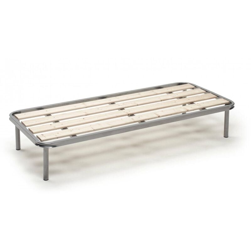 Sommier simple Mariaelena, Sommier orthopédique à lattes rabotées, 100% Made in Italy, Cm 80x190h31, avec emballage renforcé - Talamo Italia