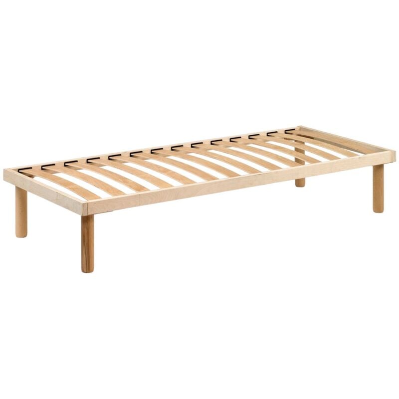 Talamo Italia Sommier simple Mariachiara, Sommier orthopédique à lattes de bois, 100% Made in Italy, Cm 80x190h31, avec emballage renforcé