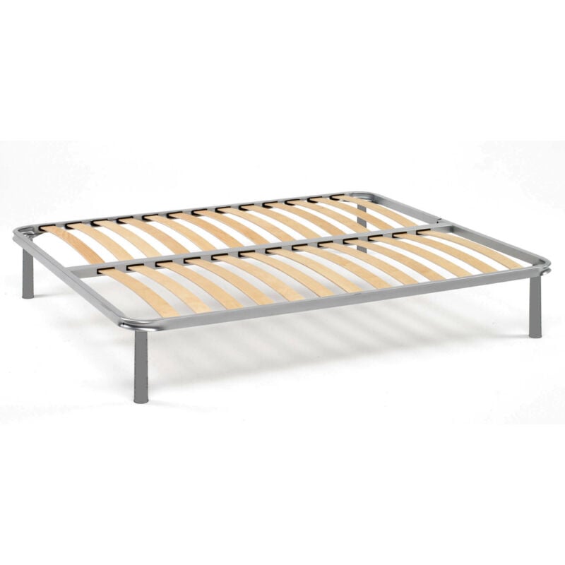 Talamo Italia Sommier double Malvina, Base orthopédique en contreplaqué de bouleau à 13 lattes, 100% Made in Italy, Cm 140x190h34