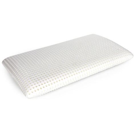 Talamo Italia Talamo Italia Kissen für Bett, 100% Made in Italy, Ergonomisches "Seifen"-Kissen aus perforiertem Memory-Schaum, hypoallergen und atmungsaktiv, 70x39xh10 cm