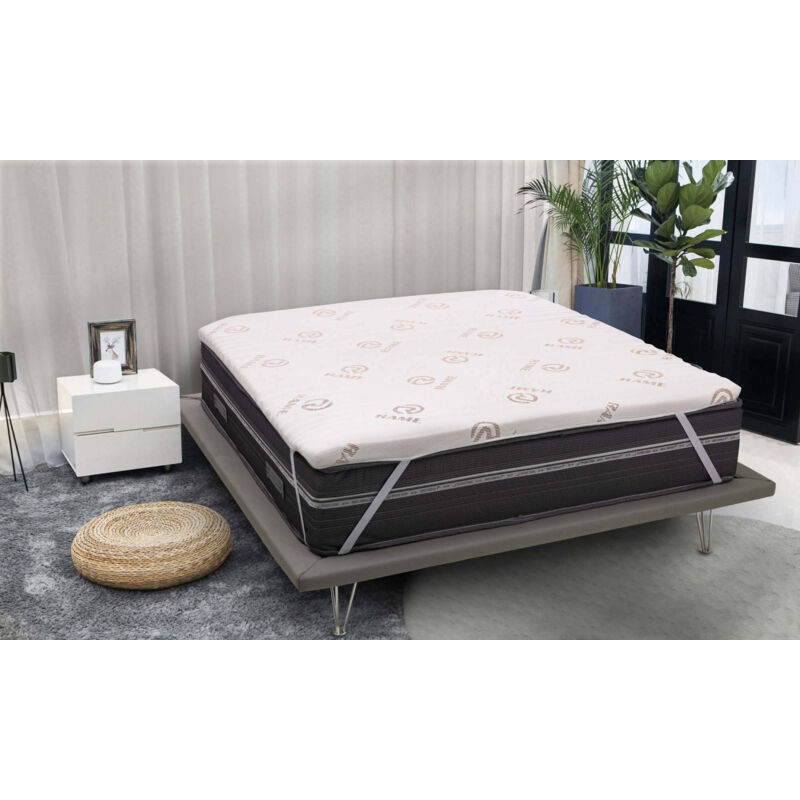 

Topper renueva colchón de espuma viscoelástica cobre plus con fibra de cobre 7 zonas, beige, cm 80 x 190 h5 - Talamo Italia