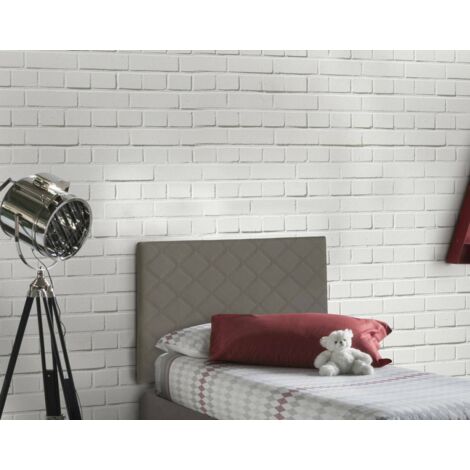 Talamo Italia Tête de lit Cleziana, Tête de lit en simili cuir au mur, 100% Made in Italy, adapté pour lit simple, Cm 90x60, Tourterelle, avec emballage renforcé