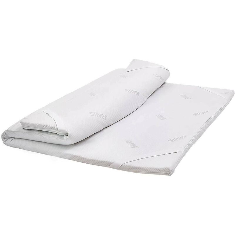 Dmora - Double Topper Dmolo, Matelas pour améliorer la posture, Topper en mousse à mémoire de forme, Topper hypoallergénique et respirant, 100% Made