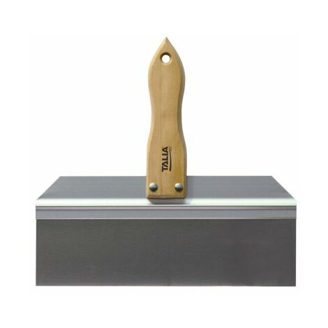 Taliaplast – Couteau à enduire inox souple 35cm – Manche bois ergonomique – Pour enduits sur cloison sèche – Monture aluminium rigide