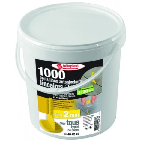 Taliaplast – Croisillons auto-nivelants linéaires 2 mm – 1000 pièces – Pour carreaux de 3 à 20 mm – Assure surfaces droites et horizontales