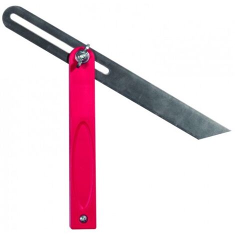 Taliaplast – Fausse équerre à coulisse 25cm – Talon en matière synthétique – Lame en acier trempé – Écrou de blocage à ailettes