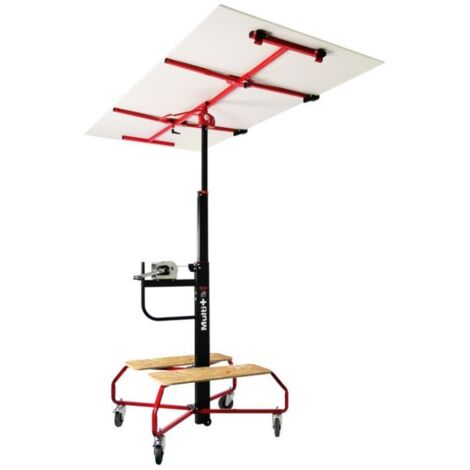 Taliaplast â LĂšve-plaques Taliatop Multi+ V2 avec 2 tablettes porte-outils â Pose plafond, rampant, verticale â 70 kg max â 441149