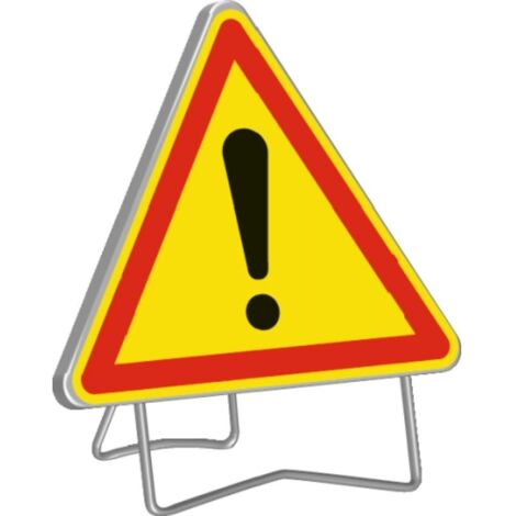 Taliaplast – Panneau de signalisation triangulaire 1000mm – Acier galvanisé résistant aux intempéries – Pied solidaire pour stabilité accrue - AK1000