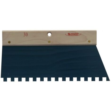 Taliaplast – Peigne à colle 30 cm dents carrées 10 mm – Lame en acier résistante à l'usure – Poignée en bois confortable – Pour pose de carrelage