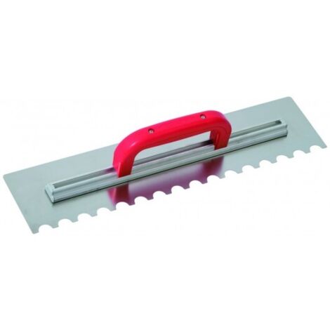 Taliaplast – Platoir à colle inox 49x12 cm – Dents demi-lune 20x10 mm – Rail en aluminium pour planéité – Conception ergonomique pour grands carreaux